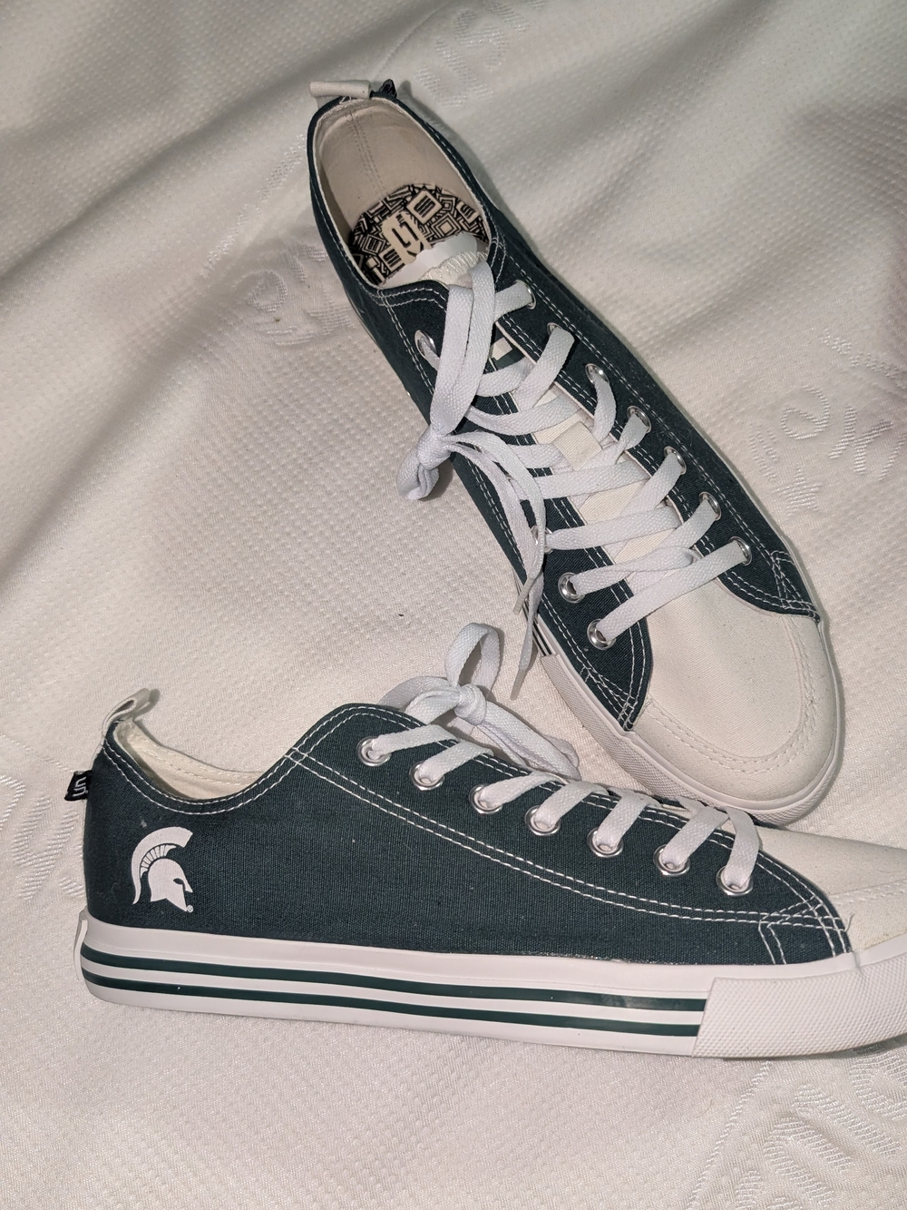 Michigan State Spartans Green Canvas Low-Top Sneakers NEW Size 12